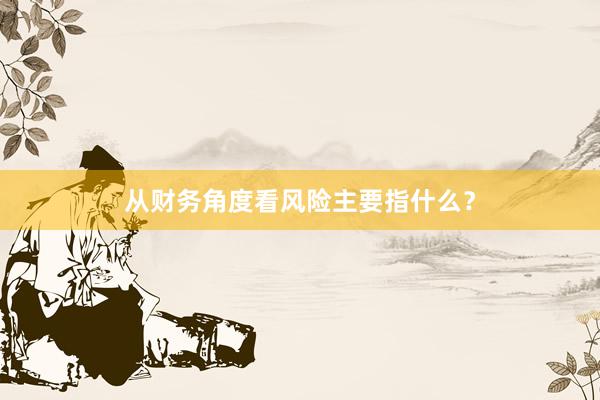 从财务角度看风险主要指什么？