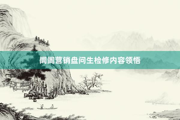 阛阓营销盘问生检修内容领悟